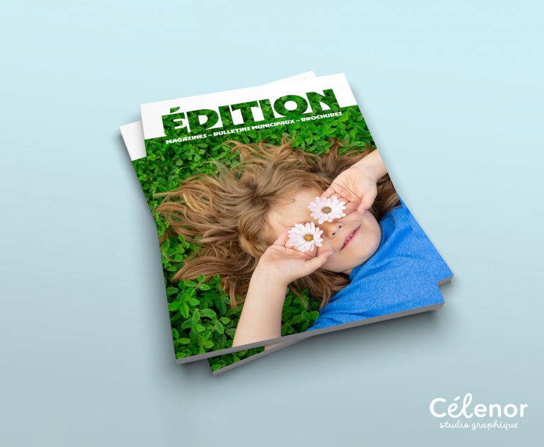 Visuel d'illustration pour la création de maquettes éditoriales : couverture de magazine sur laquelle est inscrit "Édition".